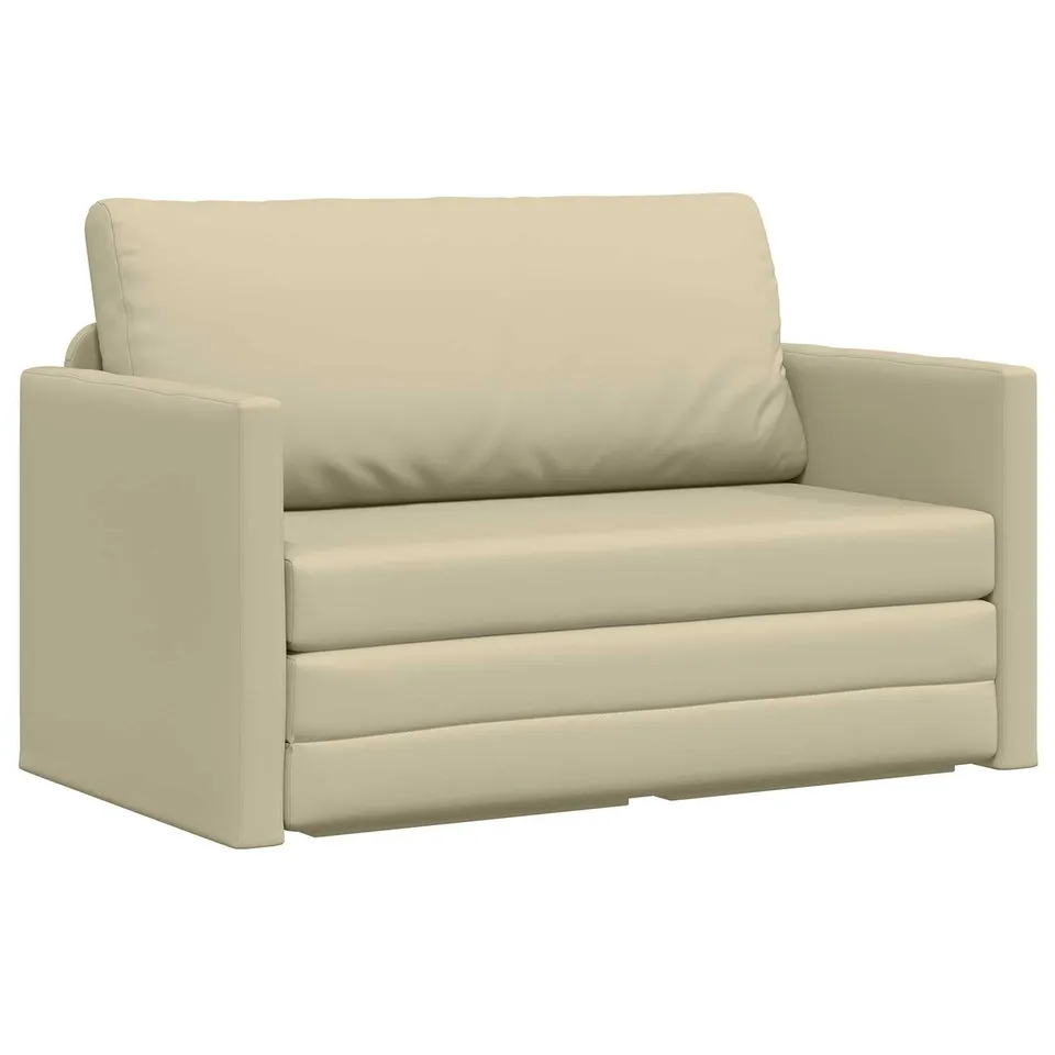 vidaXL Schlafsofa Creme 124x71x78 cm Sofabett Kunstleder