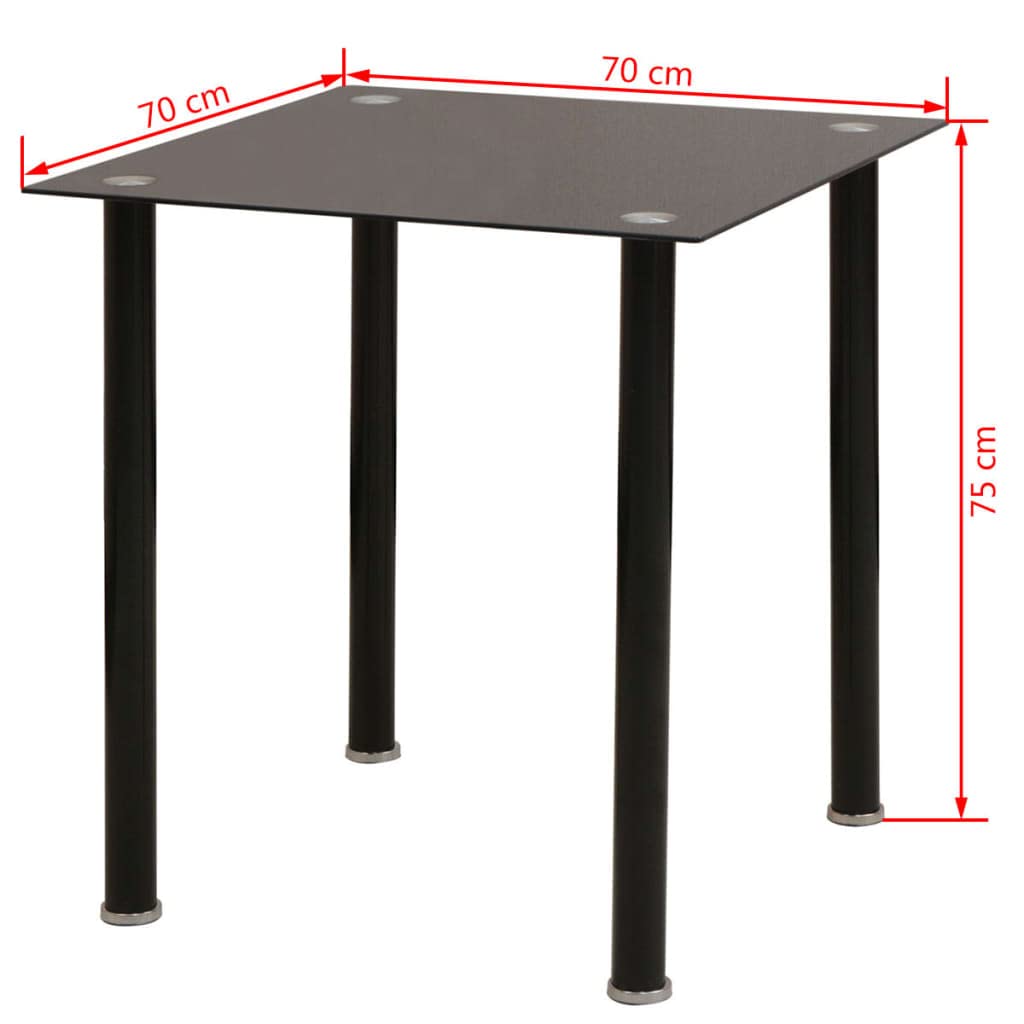 vidaXL Möbel Essgruppe 3-tlg Schwarz Glas 2 Personen