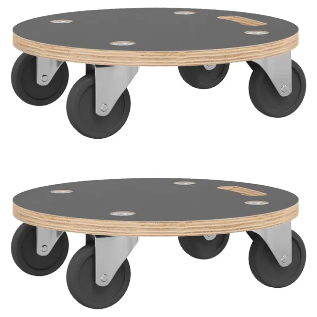 vidaXL Transportroller Rund 2 Stk Ø38x11,5 cm 250 kg Sperrholz