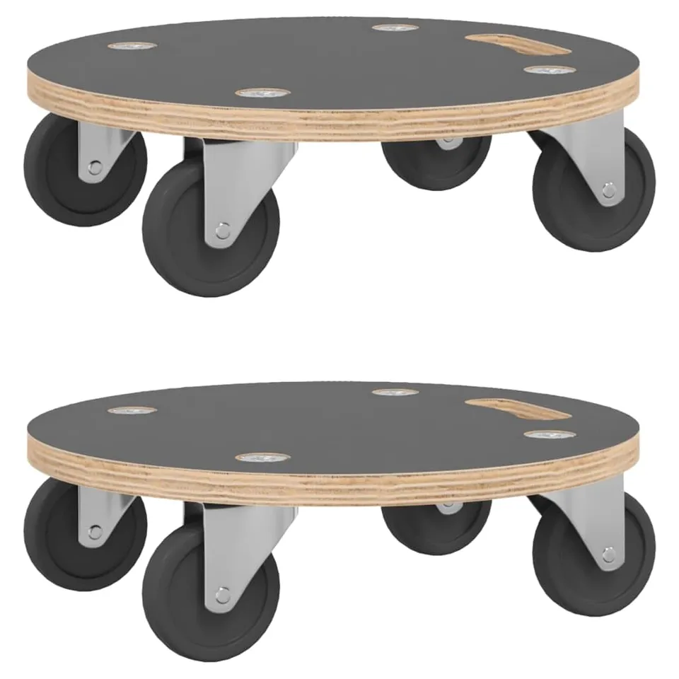 vidaXL Transportroller Rund 2 Stk Ø38x11,5 cm 250 kg Sperrholz
