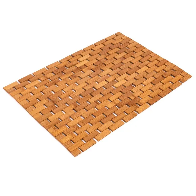 Serenelife Bathroom Bambus-Badematte rutschfest Natur