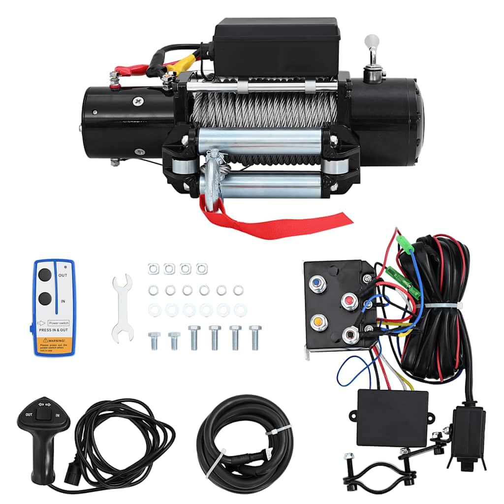vidaXL Seilwinde elektrisch 12 V 5909 kg Stahlseil