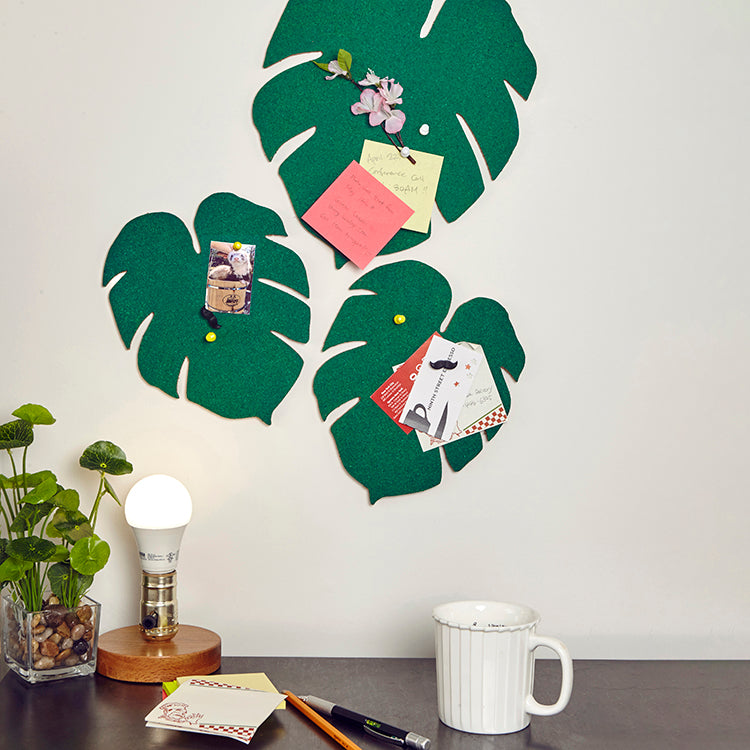 Kikkerland Home Monstera Leaf Corkboards Pinnwand 3er
