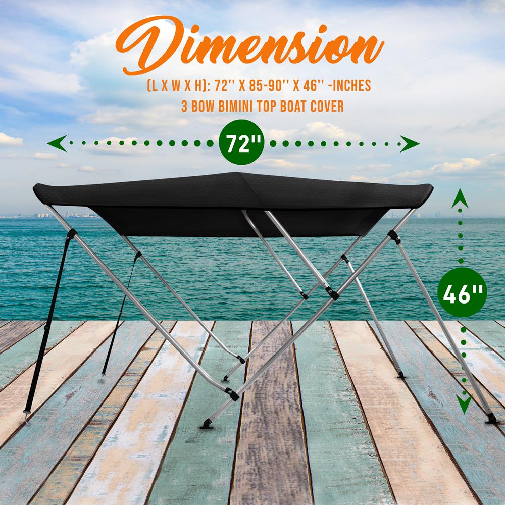 Serenelife Bimini Top Bootsverdeck grau wasserdicht