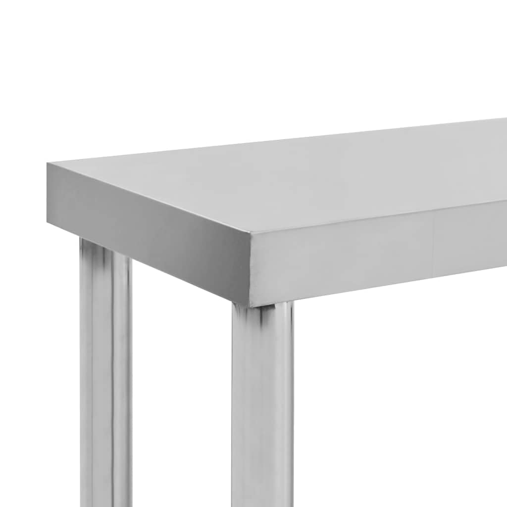 vidaXL Heim & Garten Arbeitstisch Edelstahl 120x60x93 Aufkantung
