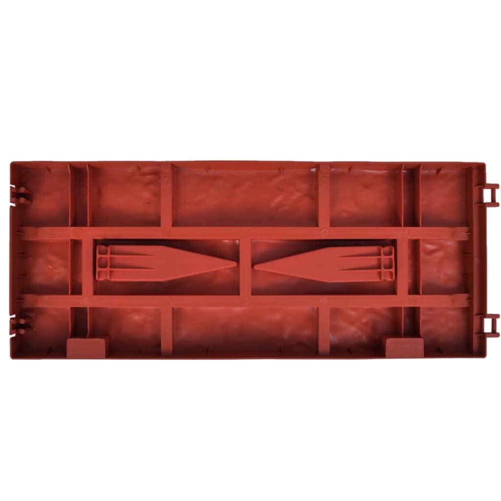 vidaXL Rasenkante Rot Gartenpalisade 5m 11-teilig Polypropylen