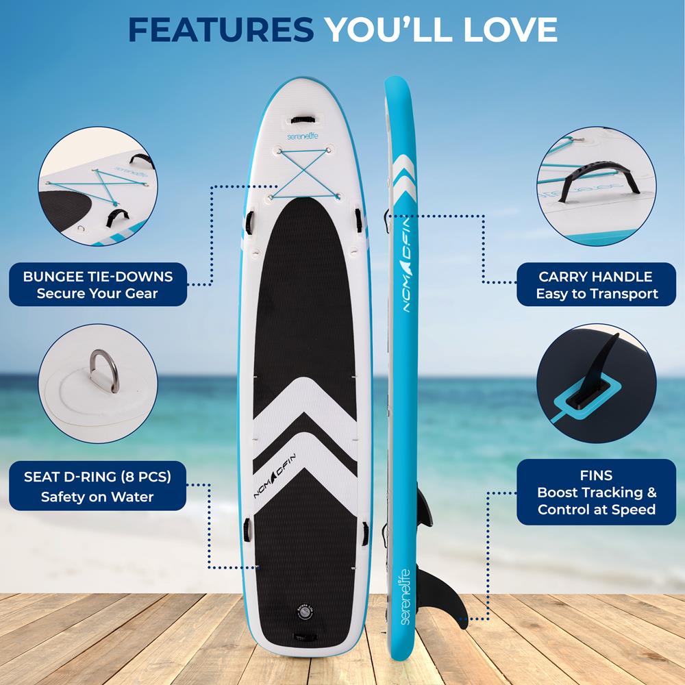 Serenelife SUP Board aufblasbar 12'2" 480 lbs Non-Slip