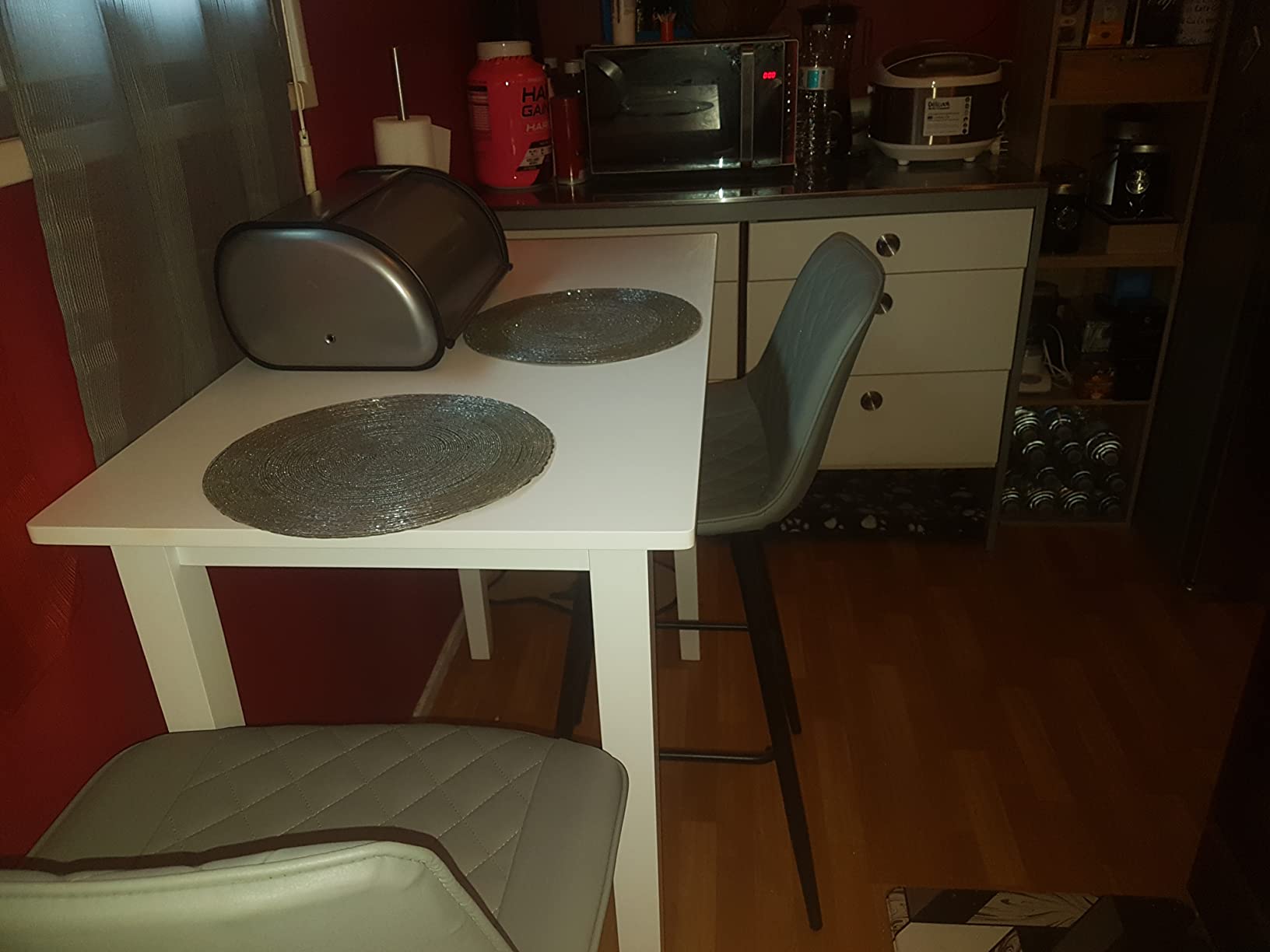 vidaXL Möbel Bartisch Holz weiß Stehtisch schmal
