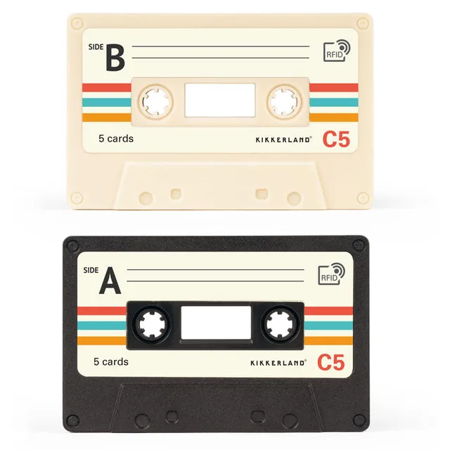 Kikkerland Home Pop-Up Kartenetui Kassette 4 Karten