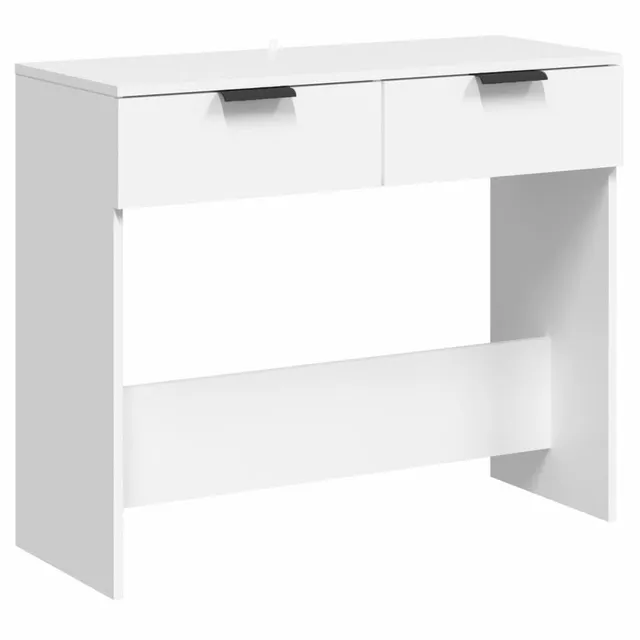 vidaXL Konsolentisch weiß 90x36x75 2 Schubladen Holz