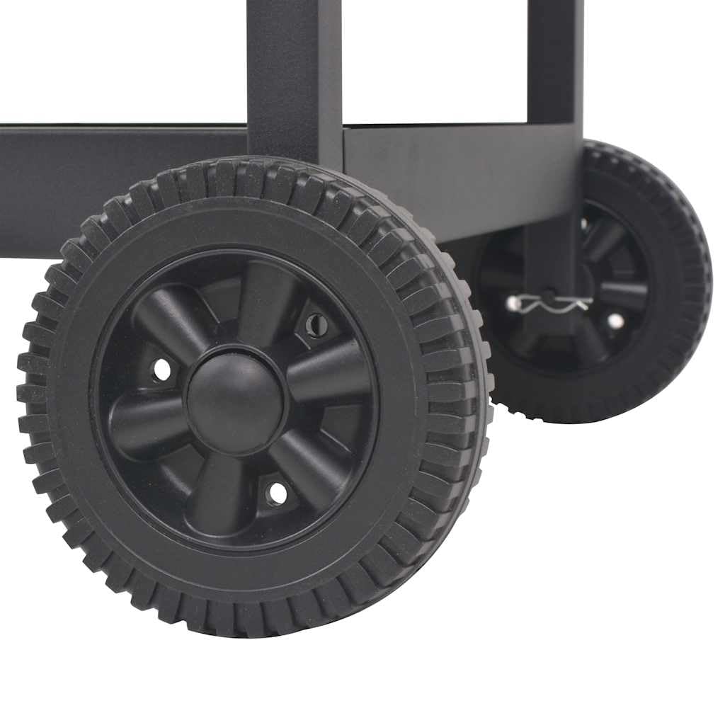 vidaXL Heim & Garten Holzkohlegrill Smoker Schwarz Ablage