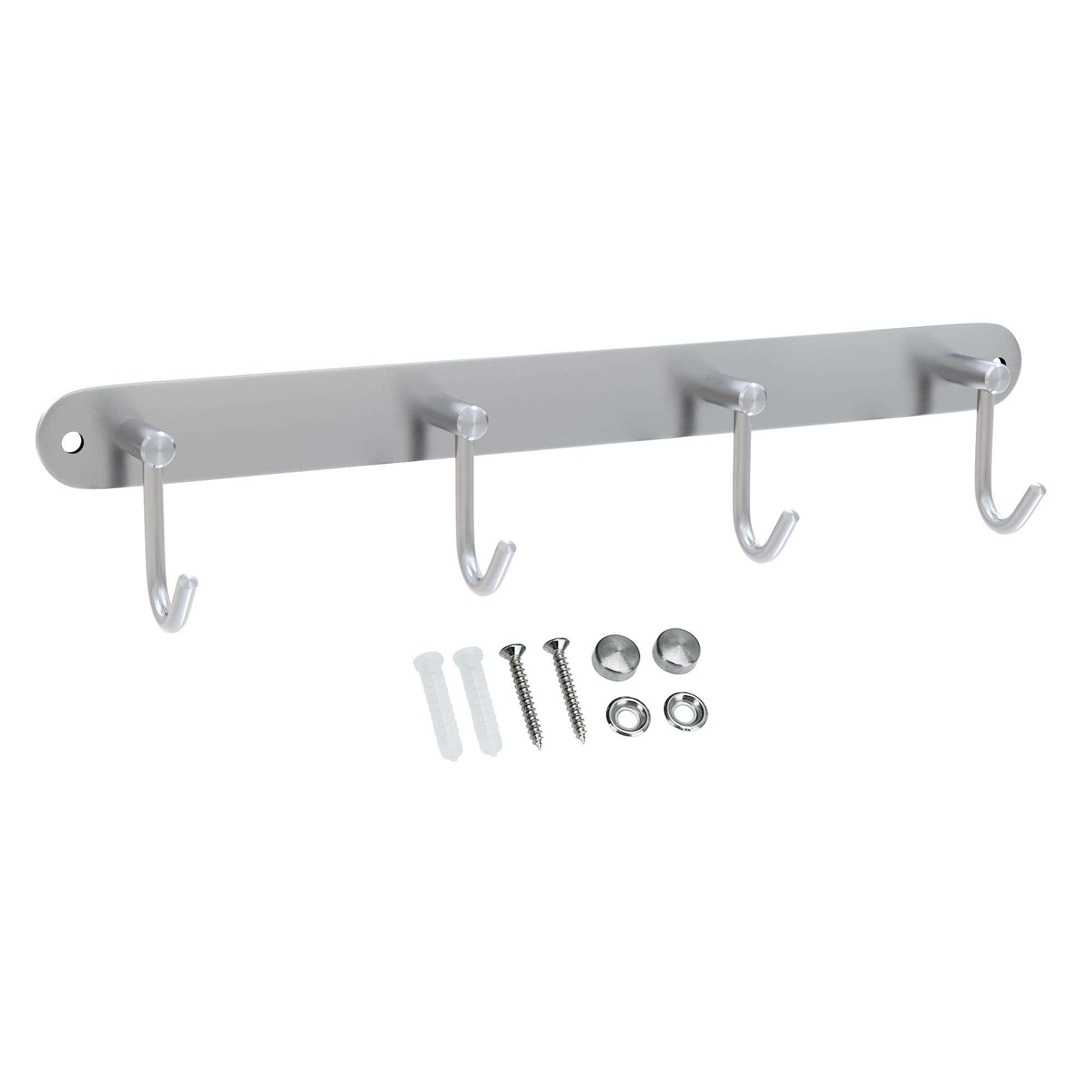 Intirilife Garderobenleiste Modell C 4 Haken Edelstahl 30 cm