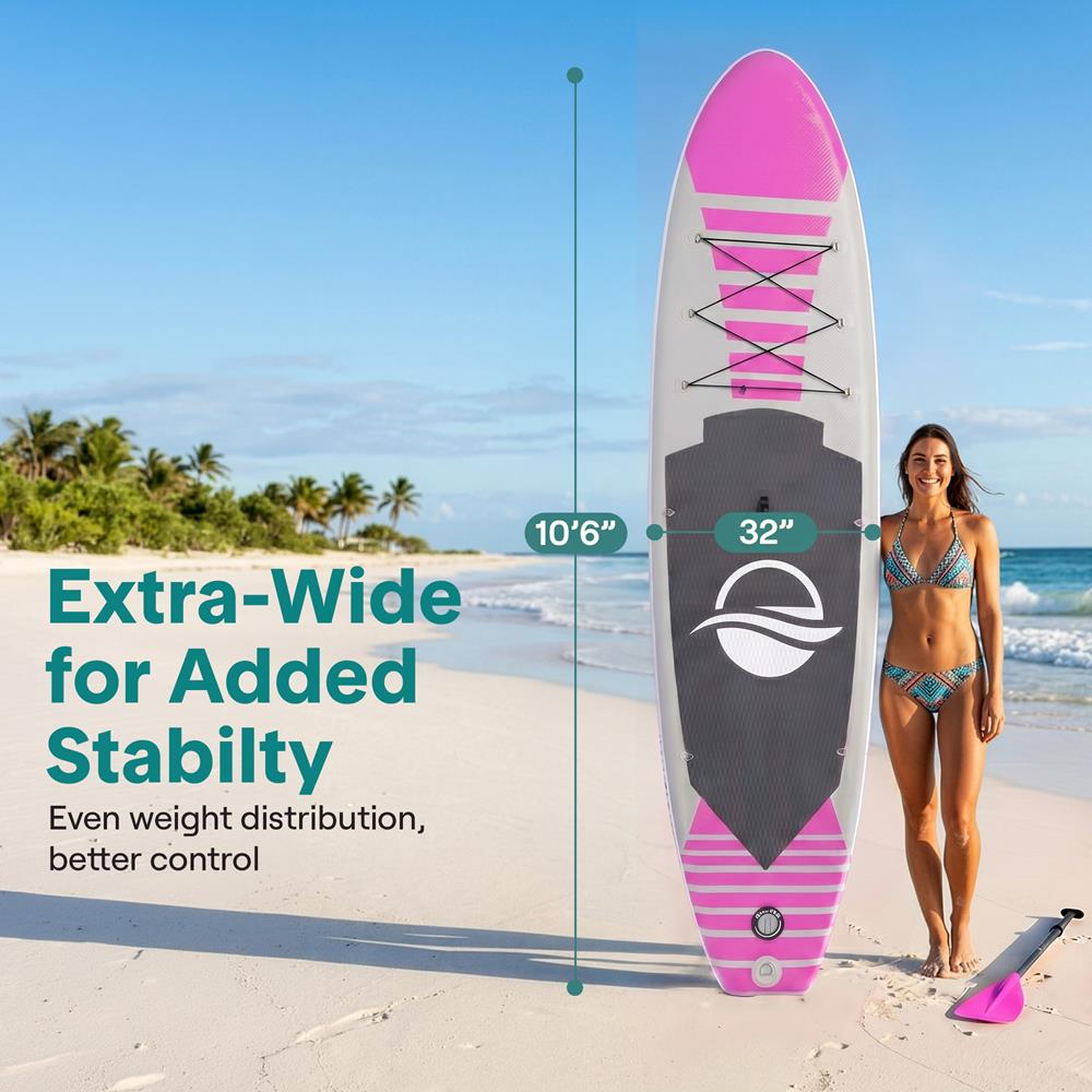 Serenelife SUP Board aufblasbar 10'6" PVC-Board mit Paddel-Set