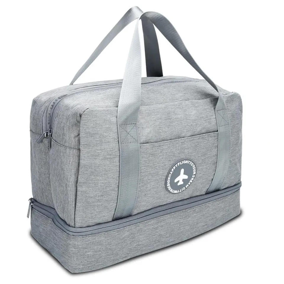 Intirilife Reisetasche Grau 40x17x30 cm wasserabweisend