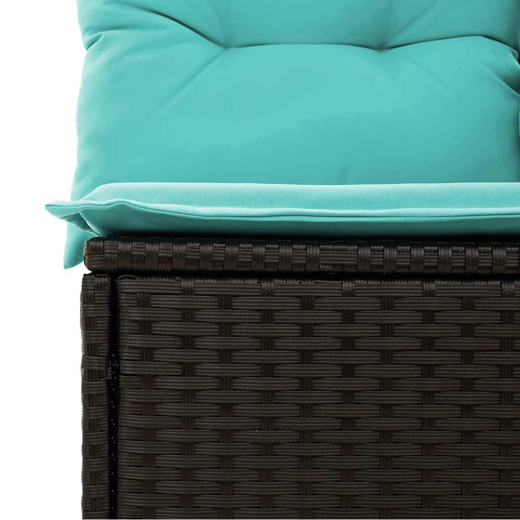 vidaXL Heim & Garten 10-tlg Gartensofa-Set Polyrattan schwarz Tisch
