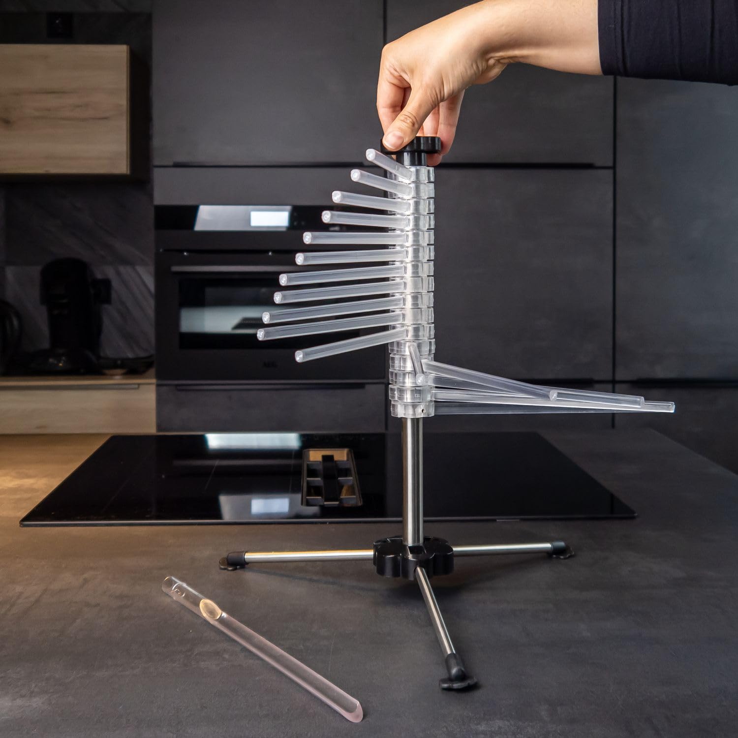 Intirilife Nudeltrockner 40cm silber 14 Sprossen klappbar