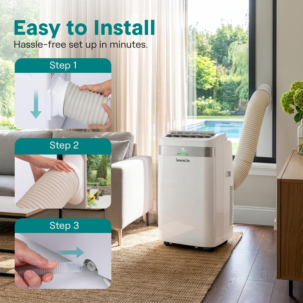 Serenelife Portable AC Klimagerät 12000 BTU WiFi Weiß