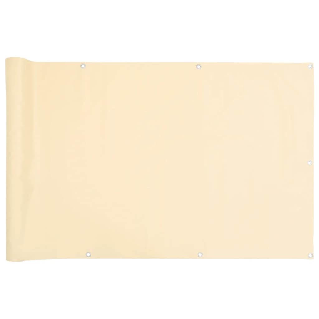 vidaXL Balkon-Sichtschutz Creme 300x120 cm PVC mit Ösen Windschutz