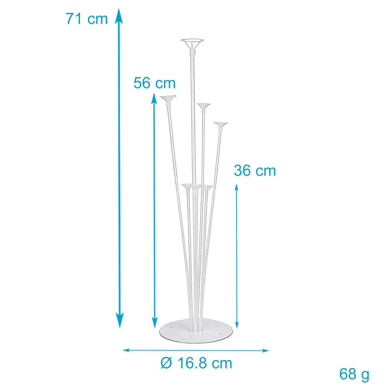 Intirilife Ballonständer Transparent 7 Ballons 70 cm Deko