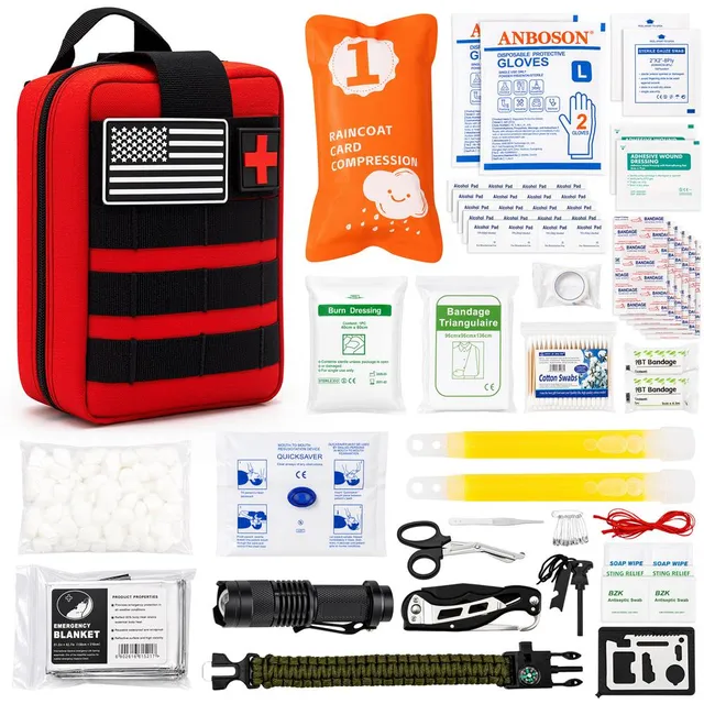 Serenelife Erste Hilfe Set Survival Kit Rot SLSRVLKTFARD