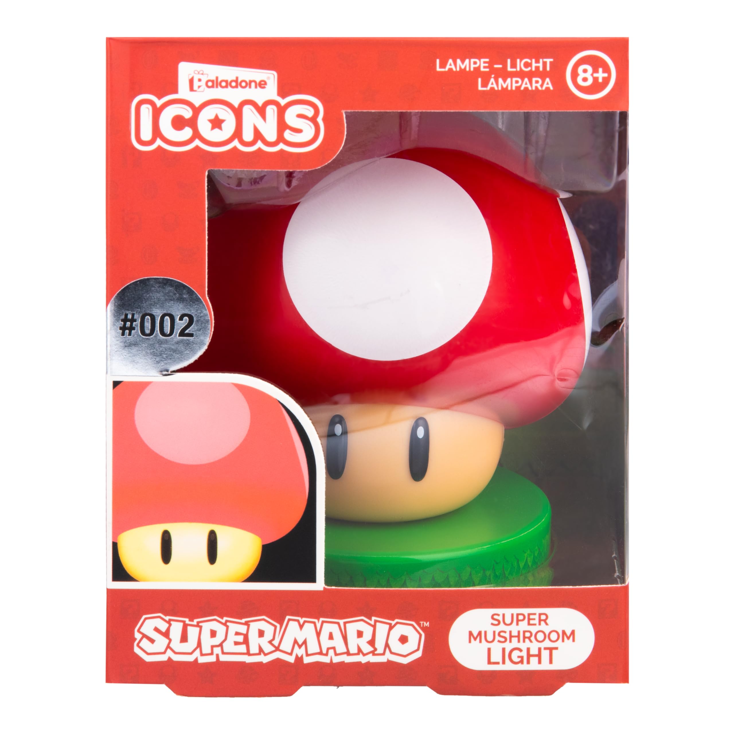 Paladone Lighting Super Mario Mushroom Icon Light Pilz Lampe 10 cm