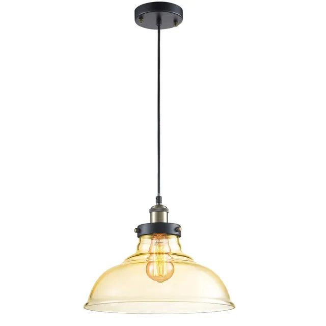 Serenelife Furniture Pendelleuchte Glas Messing Vintage