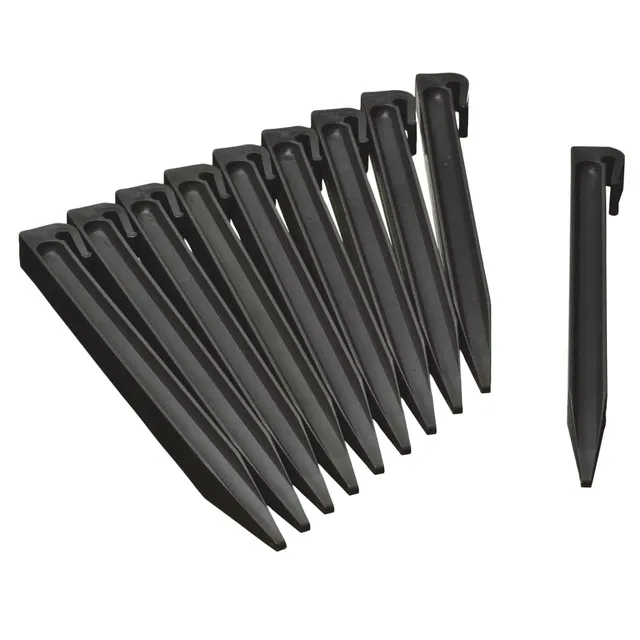 Nature Gartendübel Schwarz 10 Stück 26,7 cm Kunststoff