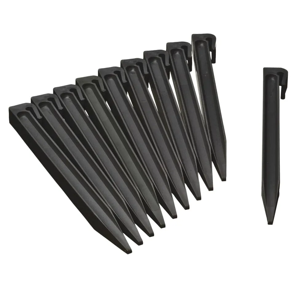 Nature Gartendübel Schwarz 10 Stück 26,7 cm Kunststoff