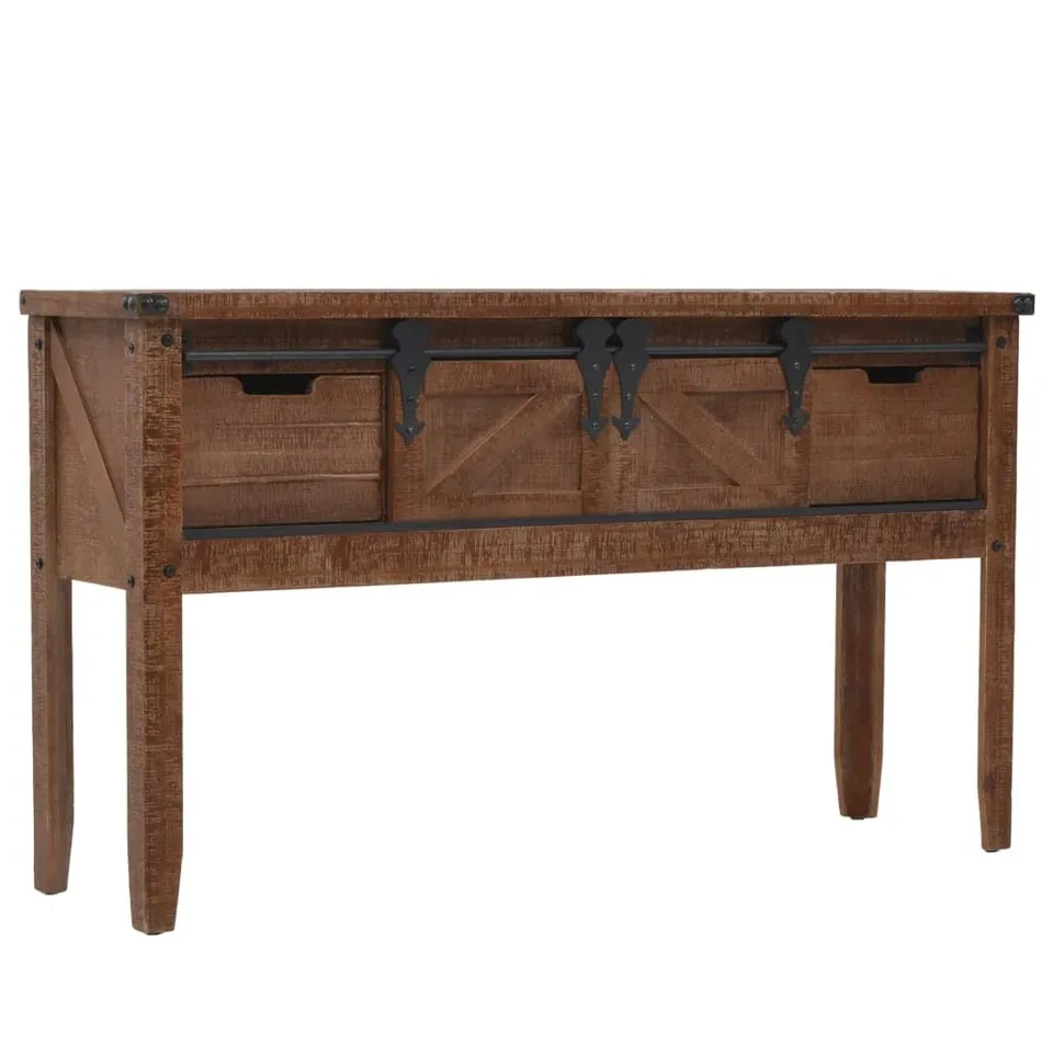 vidaXL Möbel Konsolentisch Tannenholz Massiv 131 cm Braun