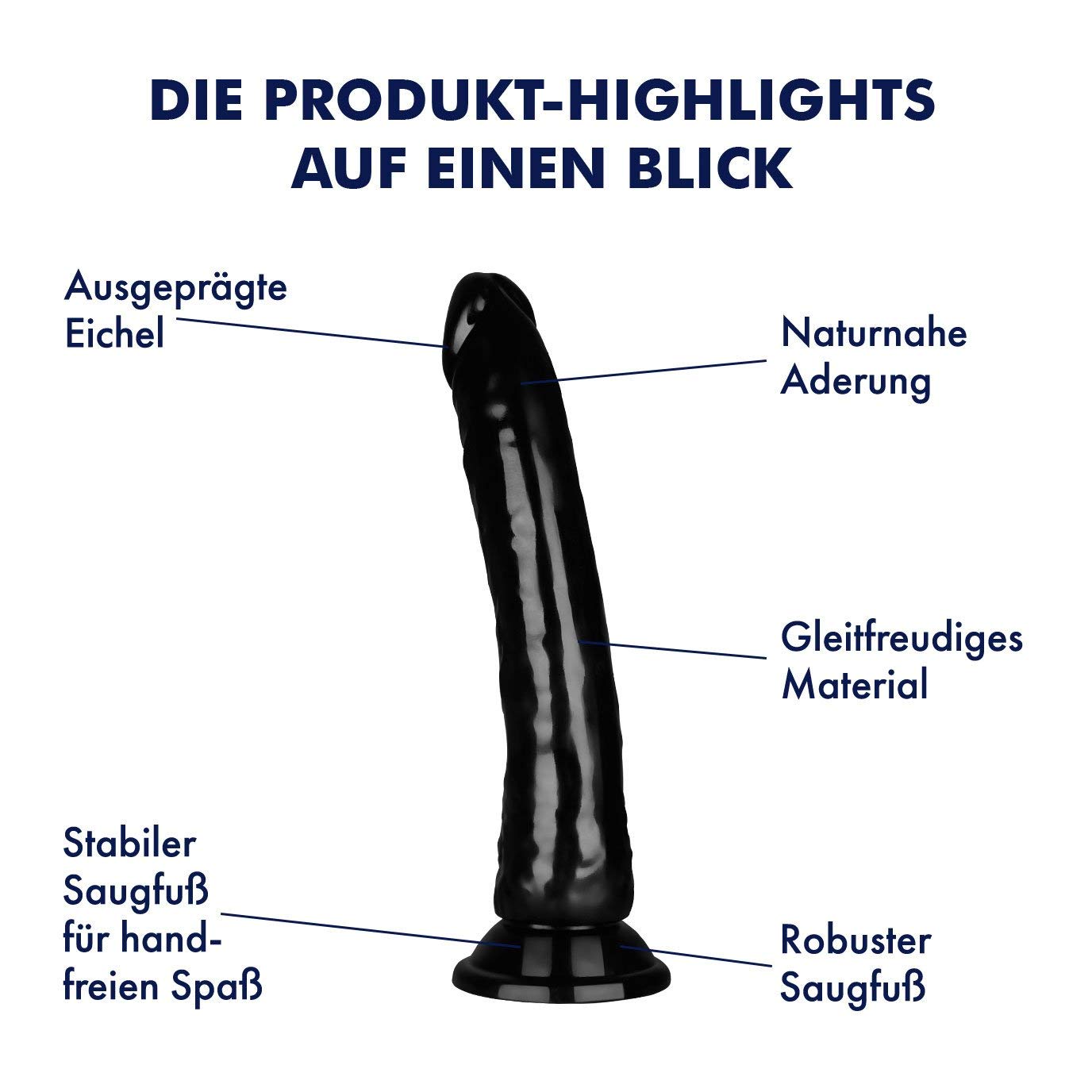 EIS Dildos Klare Sache Dildo 19 cm schwarz Saugnapf