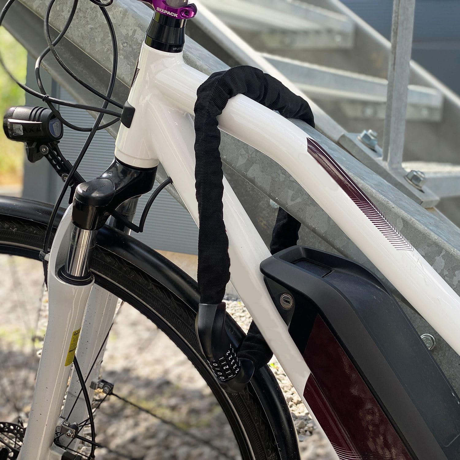 Intirilife Fahrradschloss Zahlenschloss 1 m Kettenschloss Schwarz 5-stellig