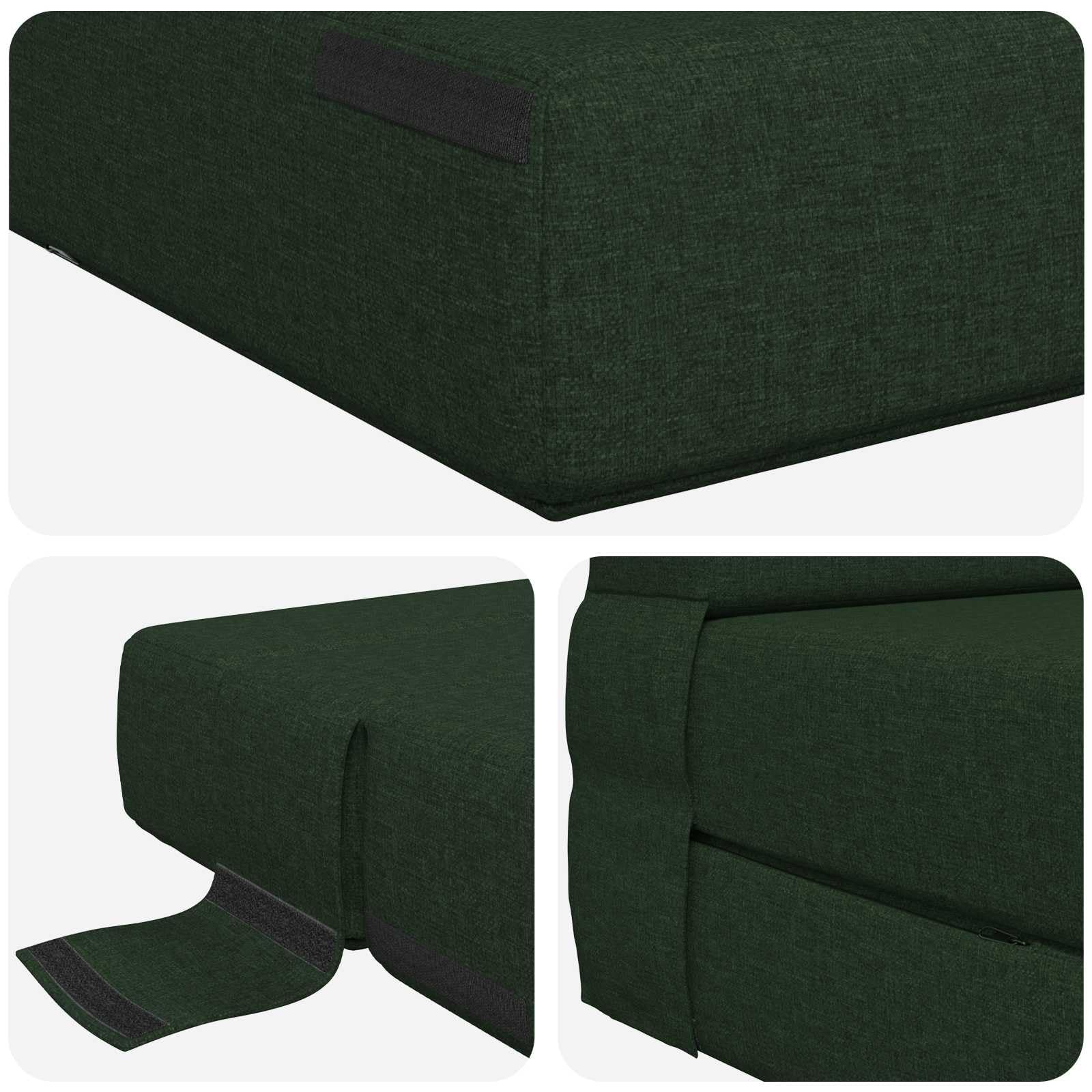 vidaXL Möbel Klappsofa Bett Dunkelgrün 100 cm Stoff Schaumstoff