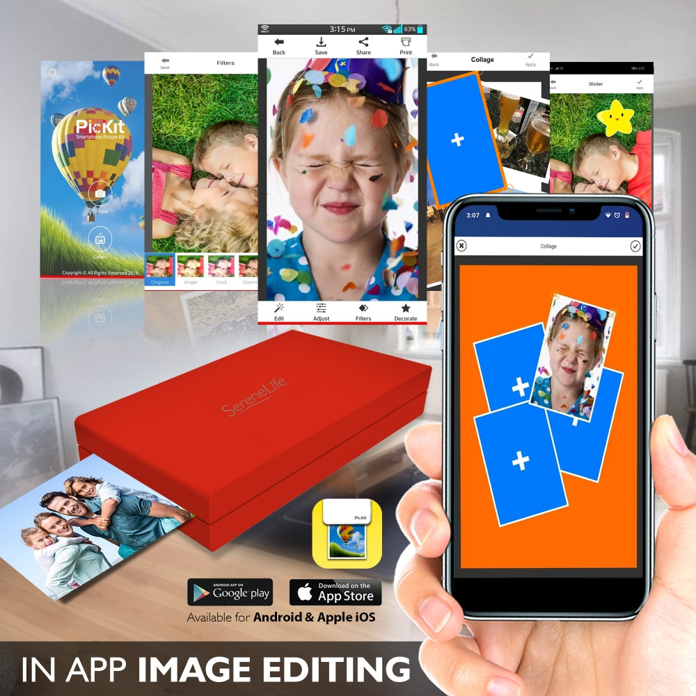Serenelife Fotodrucker mobiler Handydrucker Bluetooth