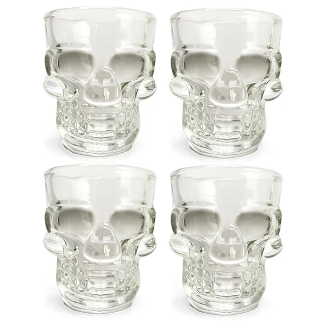 Kikkerland Kitchen Skull Shot Gläser 4er Set Totenkopf