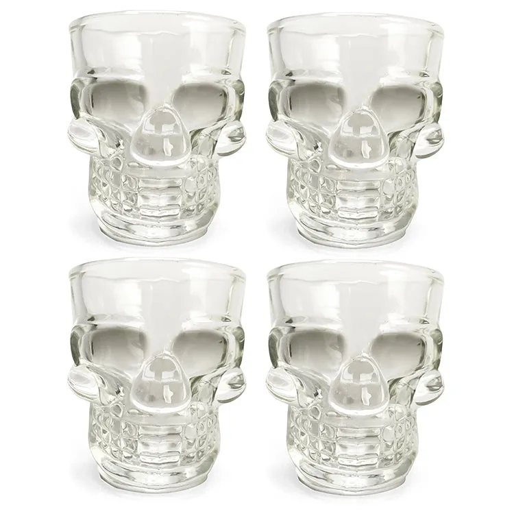 Kikkerland Kitchen Skull Shot Gläser 4er Set Totenkopf