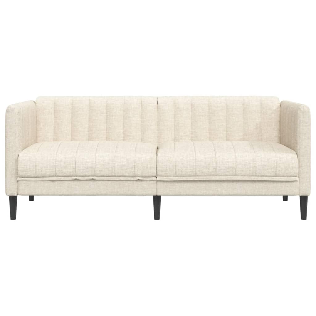 vidaXL Möbel 2-Sitzer-Sofa Creme Leinen Stoffsofa