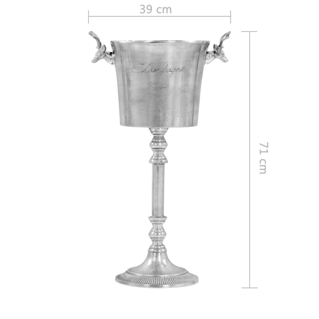 vidaXL Sektkühler Vollaluminium Silber 39x29x71 cm