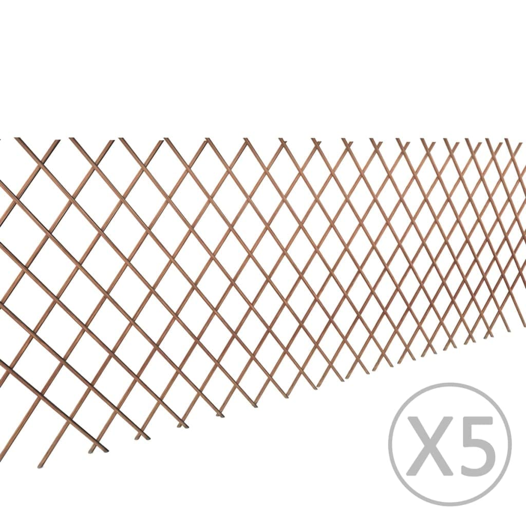 vidaXL Heim & Garten Rankgitter Weide 180x90 cm 5 Stk.