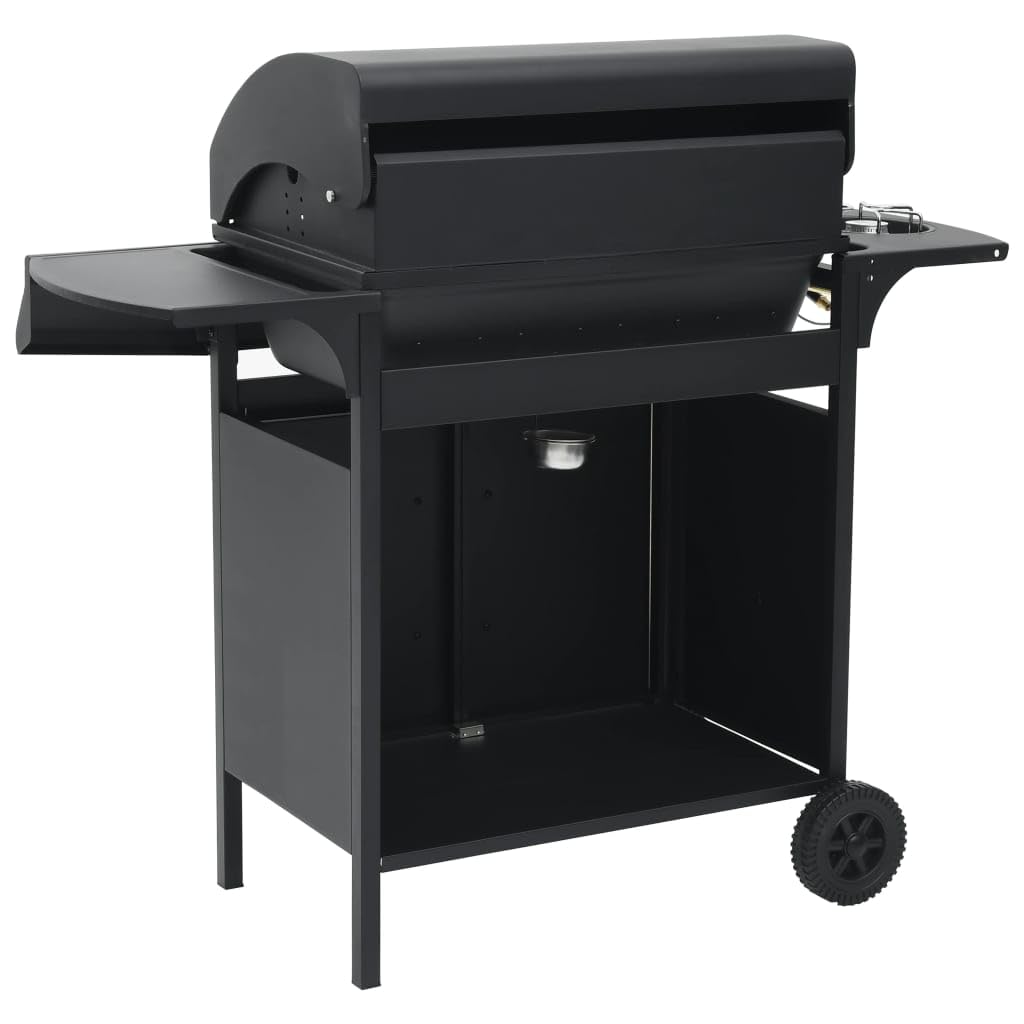 vidaXL Gasgrill 4+1 Flammen Grill Schwarz Stahl