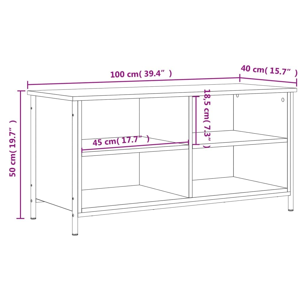 vidaXL TV-Schrank 100x40x50 cm Holz Braun 4 Fächer