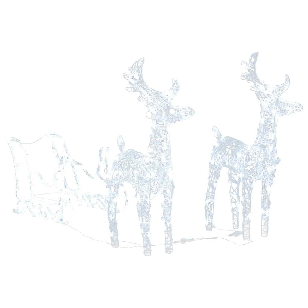 vidaXL Rentiere Schlitten Weihnachtsbeleuchtung Kaltweiß 160 LEDs