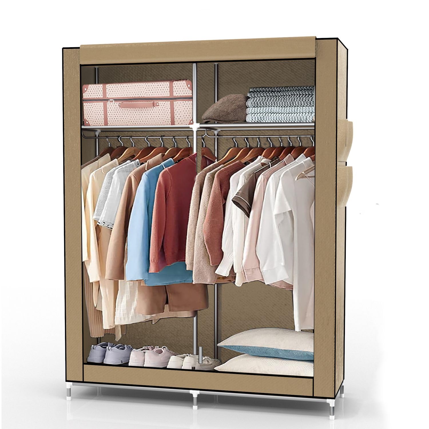 Intirilife Faltschrank 108x170x45 creme beige Reissverschluss