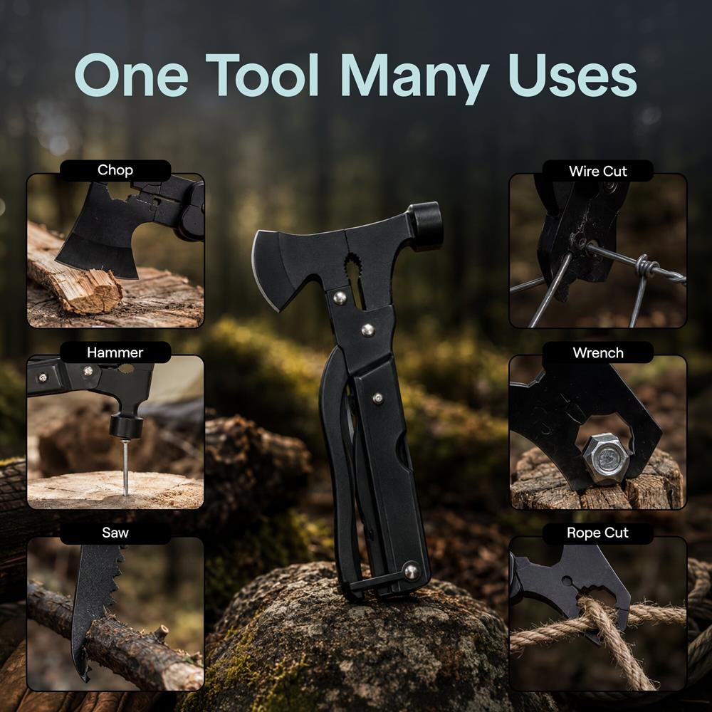 Serenelife Camping Outdoor Survival Kit SLSRVLKTTLBK Schwarz