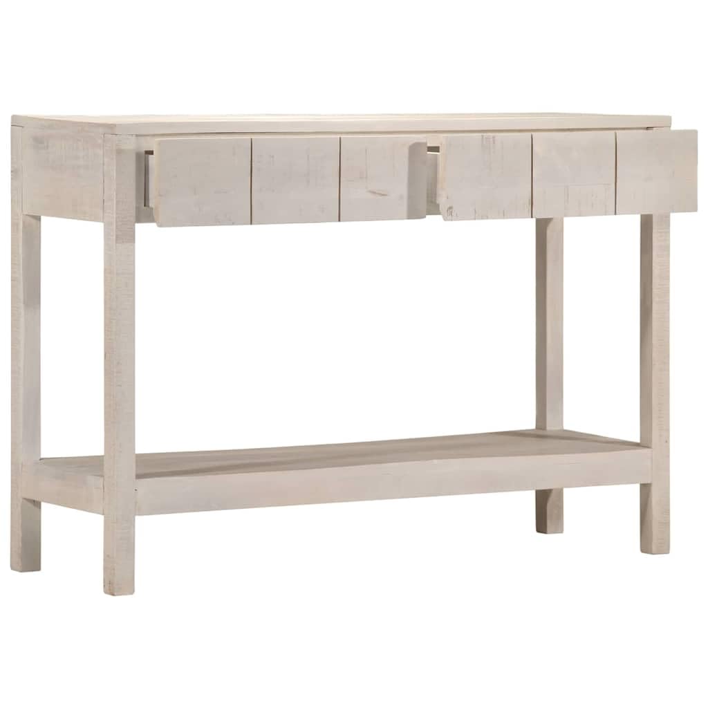 vidaXL Konsolentisch Weiß 110x35x75 Mango mit Schubladen