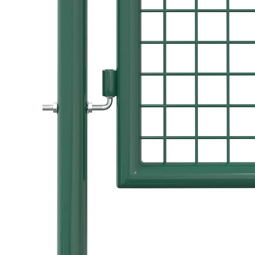 vidaXL Zauntor Stahl grün 100x125 cm abschließbar mit Pfosten