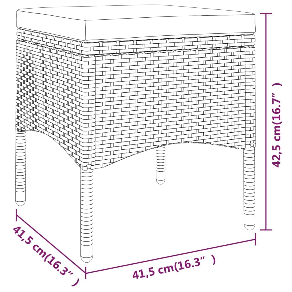 vidaXL Garten-Lounge-Set 5-TLG. Poly Rattan Schwarz