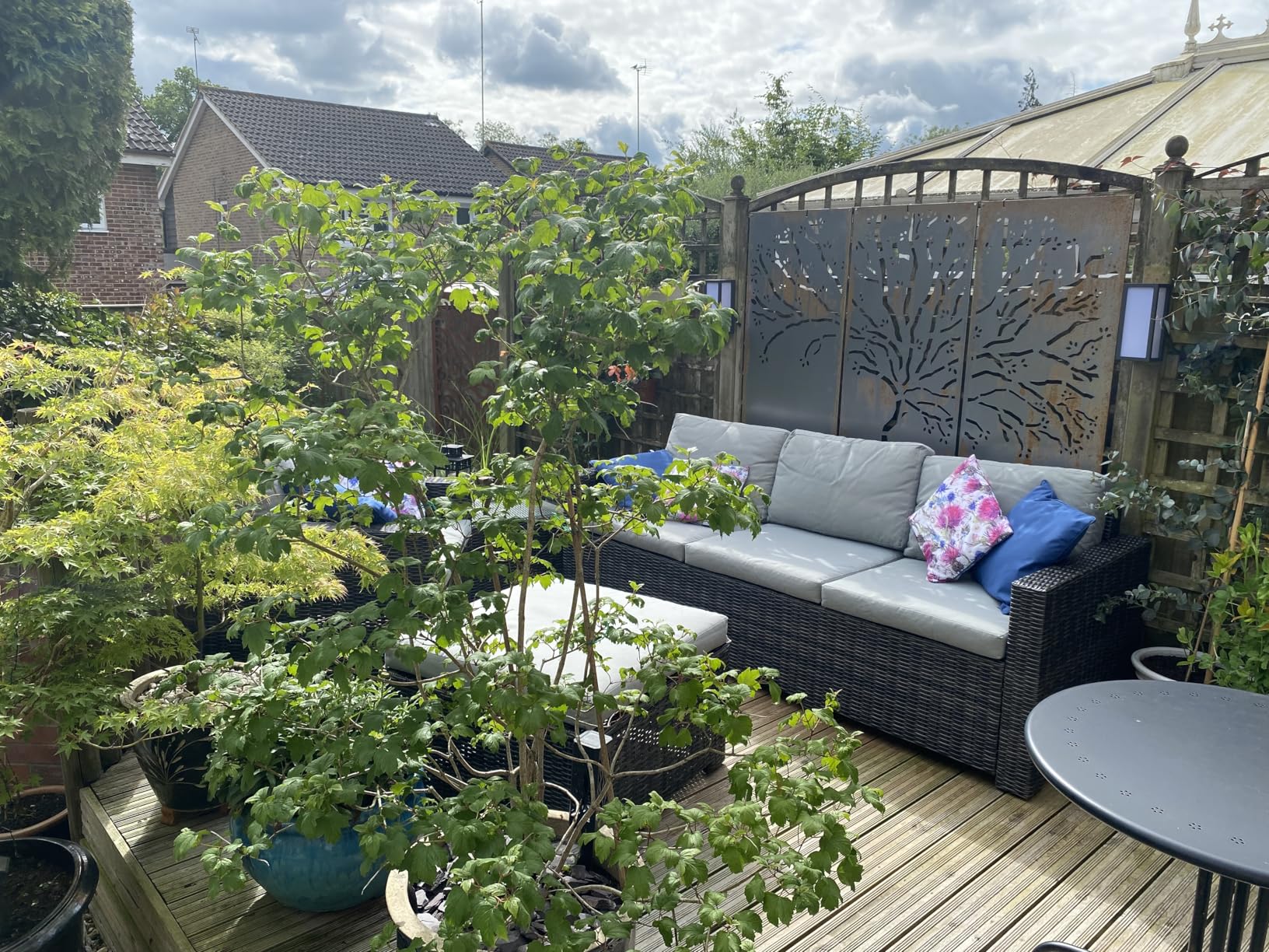 vidaXL Heim & Garten Wanddeko 3-tlg Cortenstahl Baum 105x55