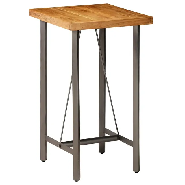 vidaXL Möbel Bartisch Teak 60x60x107cm Stahl Stehtisch
