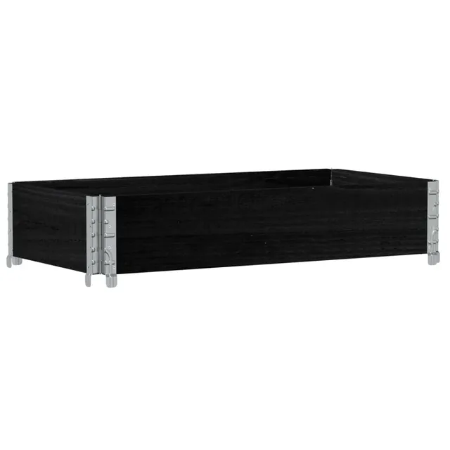 vidaXL Paletten-Aufsatzrahmen Schwarz 100x50 cm Kiefer Holz