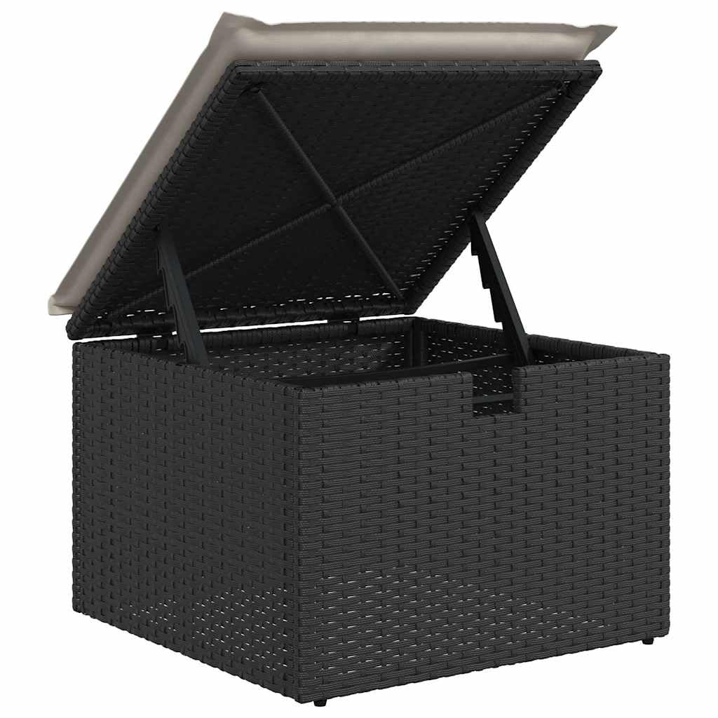 vidaXL Garten Sofagarnitur 9-tlg schwarz creme Rattan